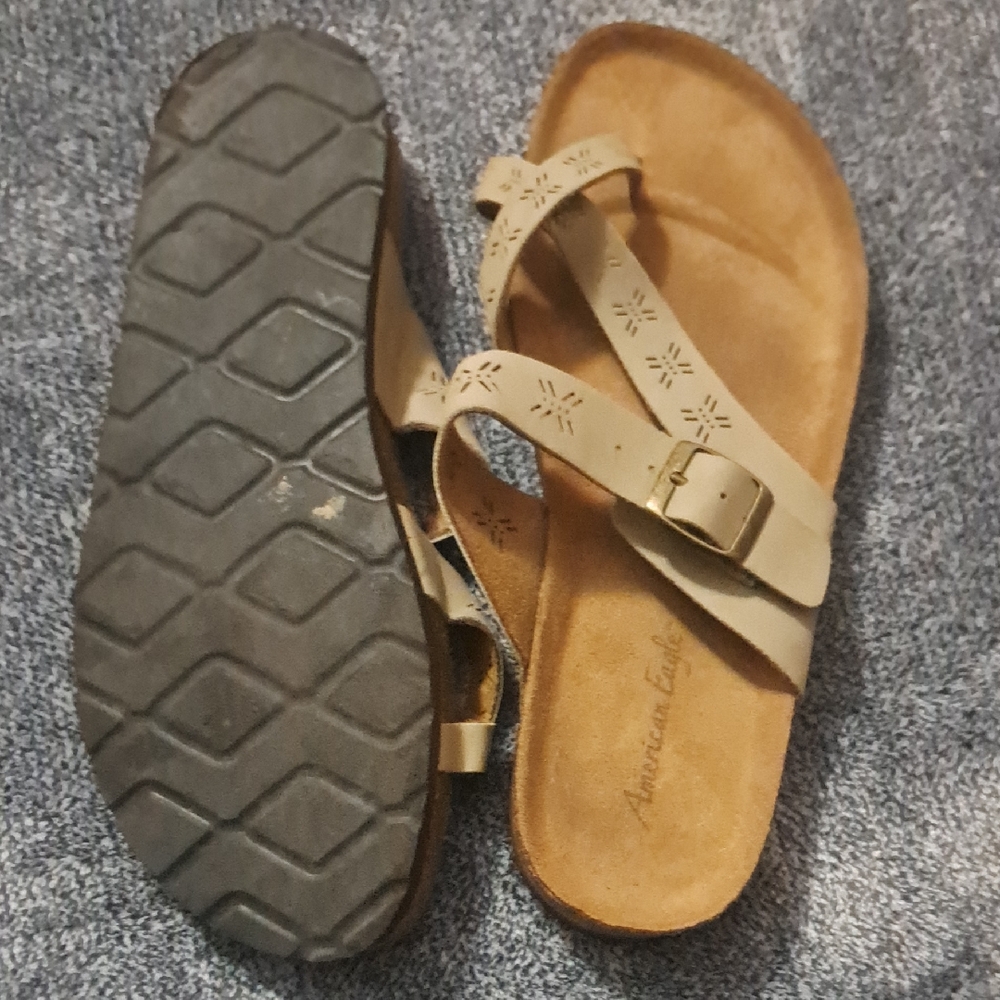 American Eagle Tan Sandals with Adjustable Buckle